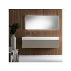 Falper Pure #A3R / #A3L Mueble de tocador de 1 cajón con lavabo sobre encimera en Cristalplant 140 cm | Edilceramdesign