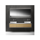 Falper Mueble Shape Evo #A9 con 3 cajones, encimera integrada y lavabo de doble encimera 183 cm | Edilceramdesign