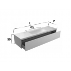 Falper ViaVeneto #DEC mueble de 1 cajón y encimera de lavabo de cristal pulido integrada 160 cm | Edilceramdesign