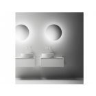 Falper ViaVeneto #Y1C Mueble de tocador de 1 cajón con lavabo sobre encimera en Ceramilux 120 cm | Edilceramdesign