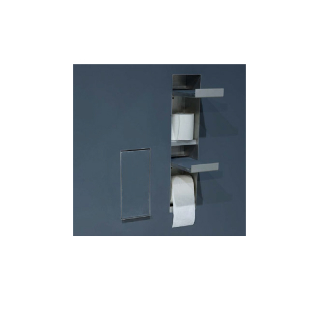 Portarrollos de pared Antonio Lupi SESAMO5 con escolta de acero inoxidable | Edilceramdesign