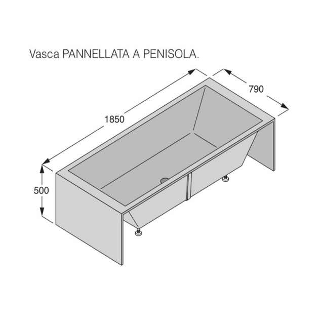 Boffi SWIM C QAWPER01 Bañera con paneles empotrados en la pared | Edilceram Design