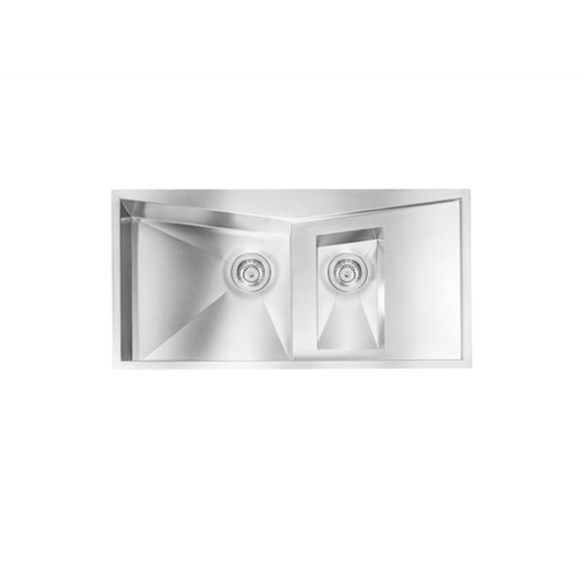 CM Space fregadero de cocina 100x50cm fregadero de acero con dos cuencas 012865 | Edilceramdesign