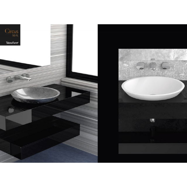 Lavabos semiencastrados de diseño de vidrio Da Vinci Circus50 FL CIRCUS50FLPO01 | Edilceramdesign