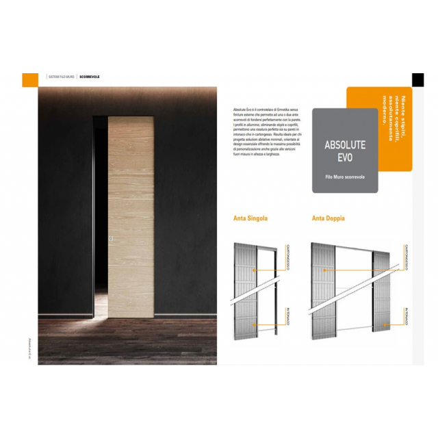 ABSOLUTE EVO contramarco Placa de yeso simple (L=90 / H=210 / D=10,5) | Edilceram Design
